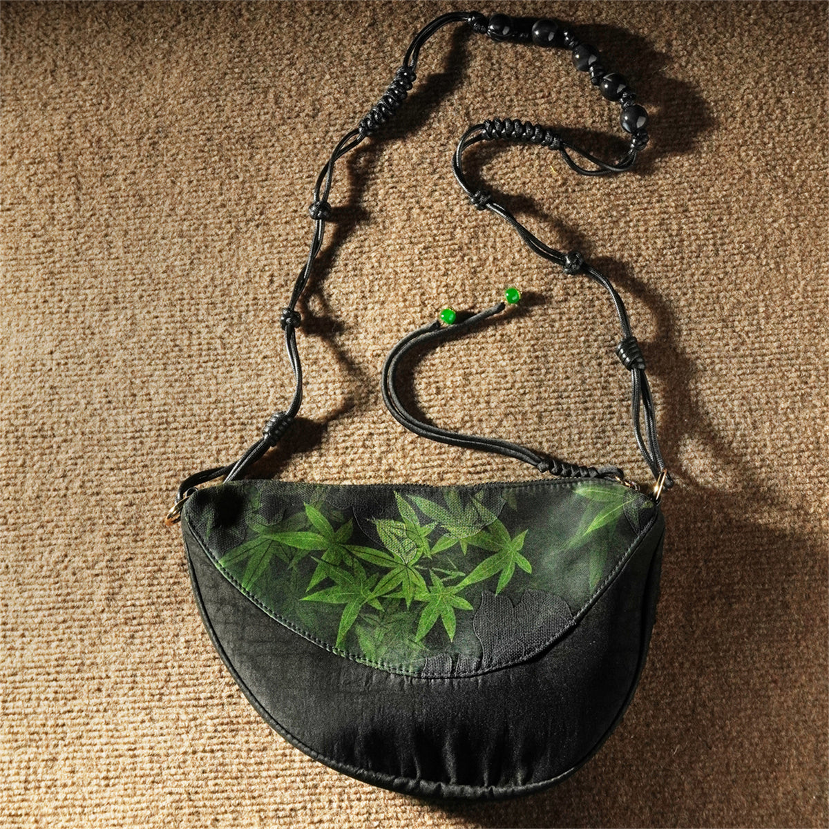 Crossbody soft bag, Lotus Red Cloud Yarn Travel Portable Zipper Women's Bag