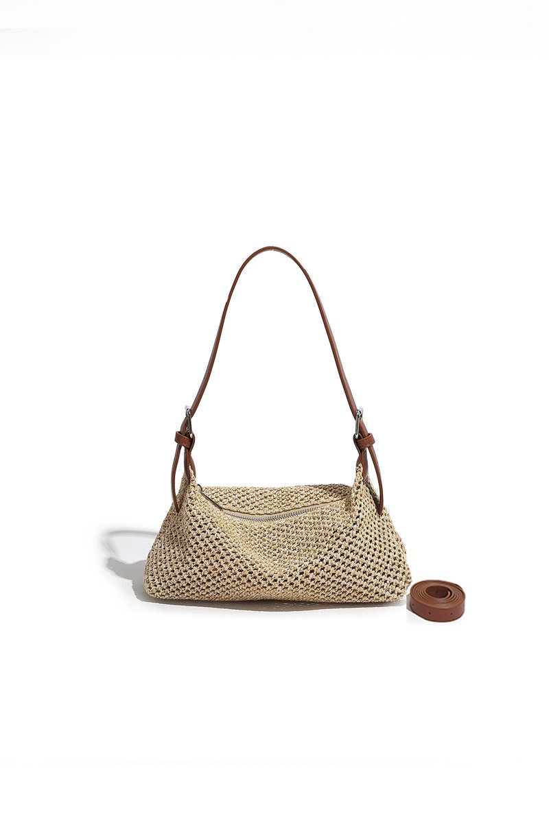 Hand-woven straw shoulder bag, crossbody bag, casual woven bag