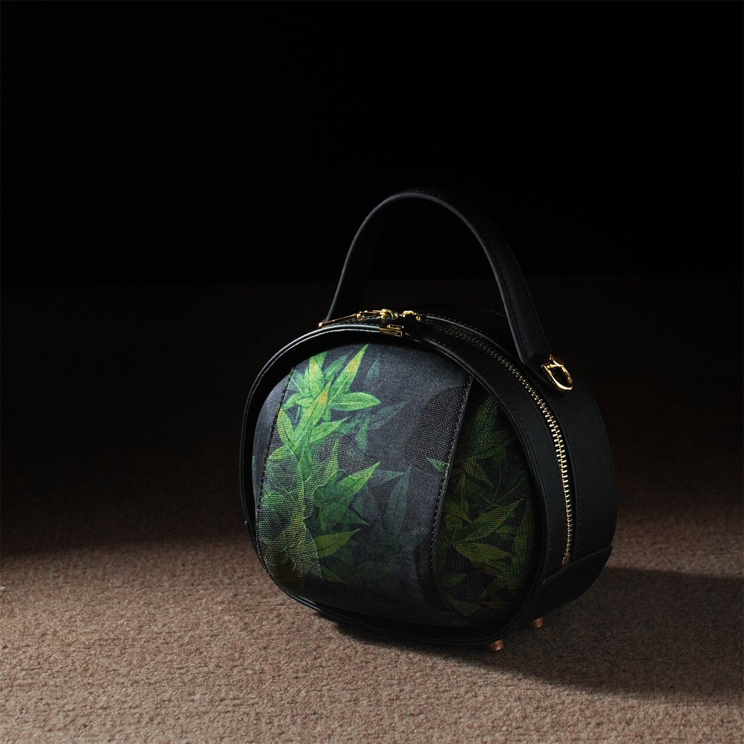 Mulberry silk Xiangyunsha small bag, bamboo leaf vintage cowhide women's bag