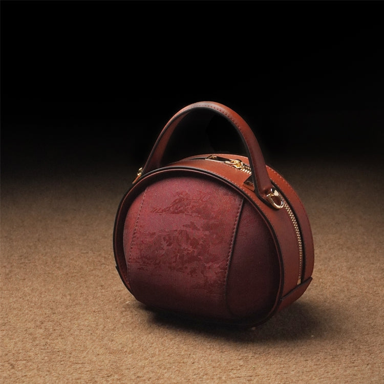 Mulberry silk Xiangyunsha small bag, bamboo leaf vintage cowhide women's bag