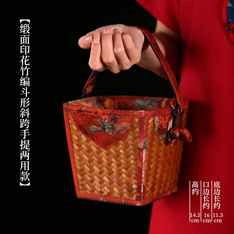 Handmade bamboo bags, satin bamboo woven women's bags