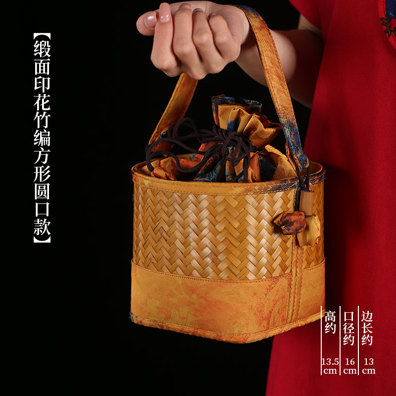Handmade bamboo bags, satin bamboo woven women's bags