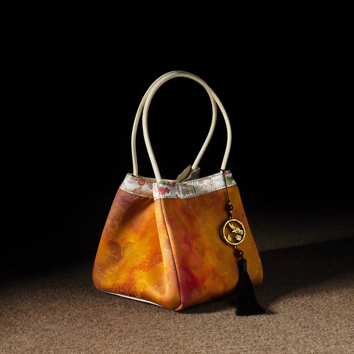 Xiangyunsha handbag small square bag, mulberry silk women's handbag