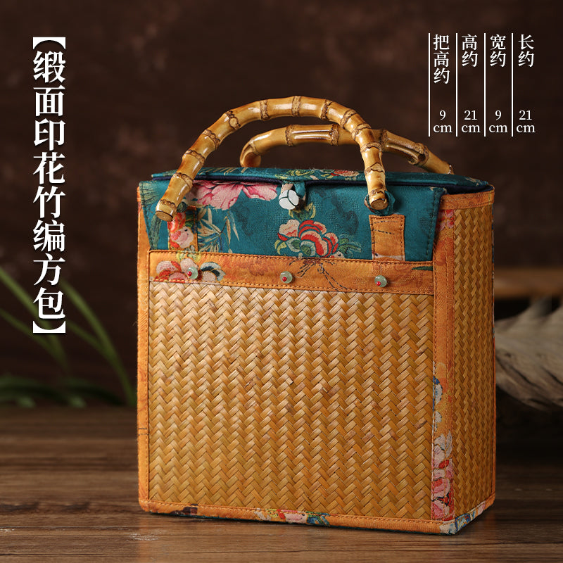 Handmade bamboo bags, satin bamboo woven women's bags