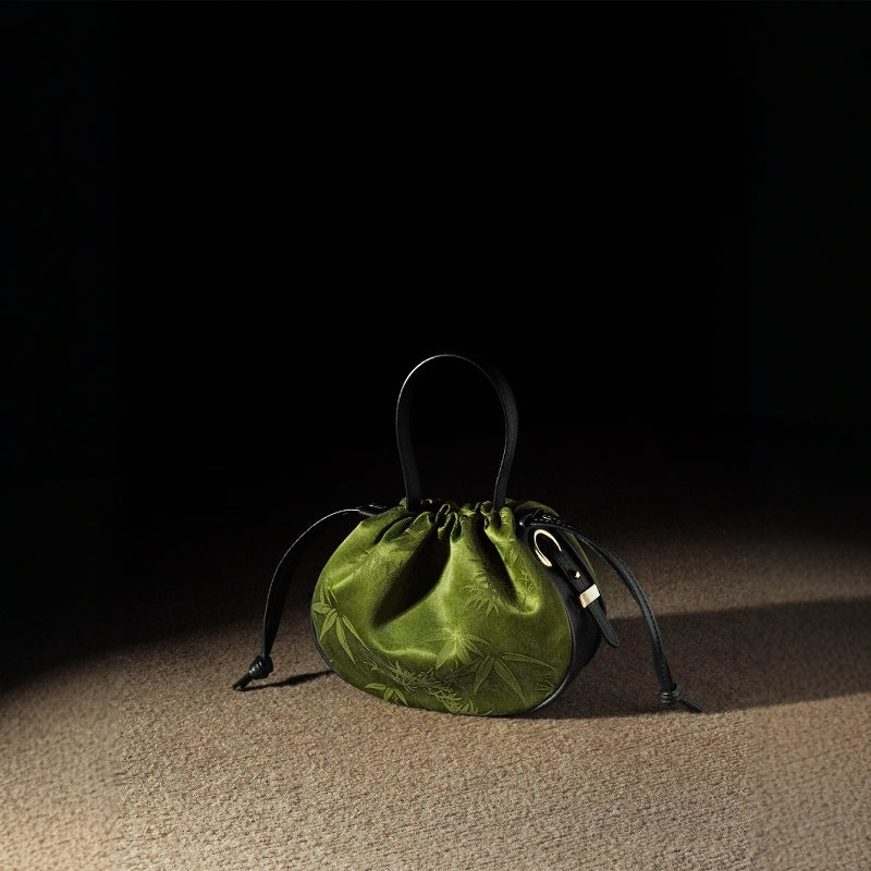 Xiangyunsha women's bags, lightweight handbags, drawstring bags