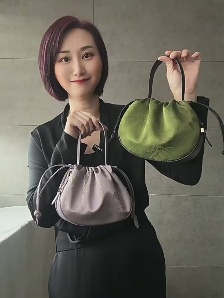Xiangyunsha women's bags, lightweight handbags, drawstring bags