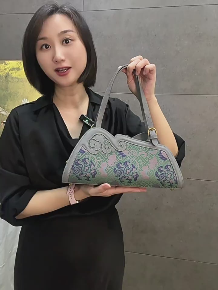 Hualuo Xiangyunsha cowhide women's bag, shoulder bag