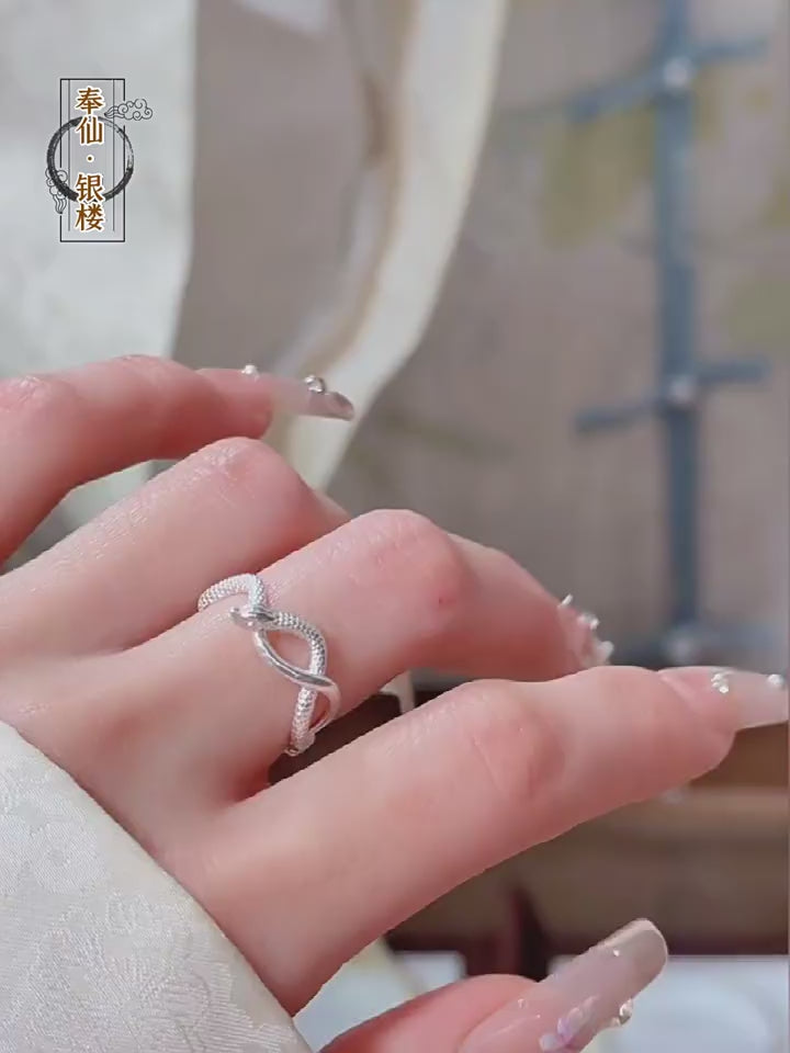 Pure silver 999.9 snake ring, winding snake ring